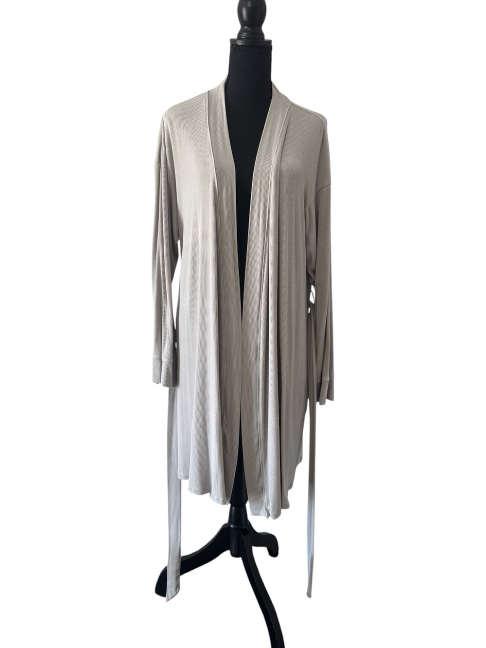 SKIMS Soft Lounge Ribbed Robe Light Heather Grey XL - Picture 3 of 7